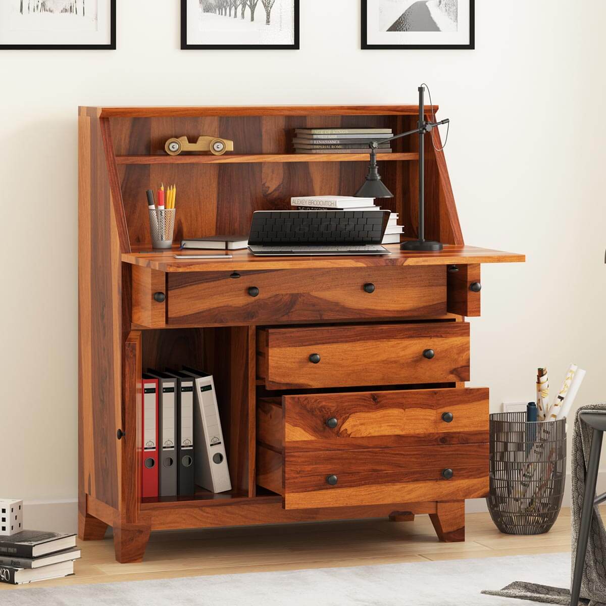 secretary solid wood office table