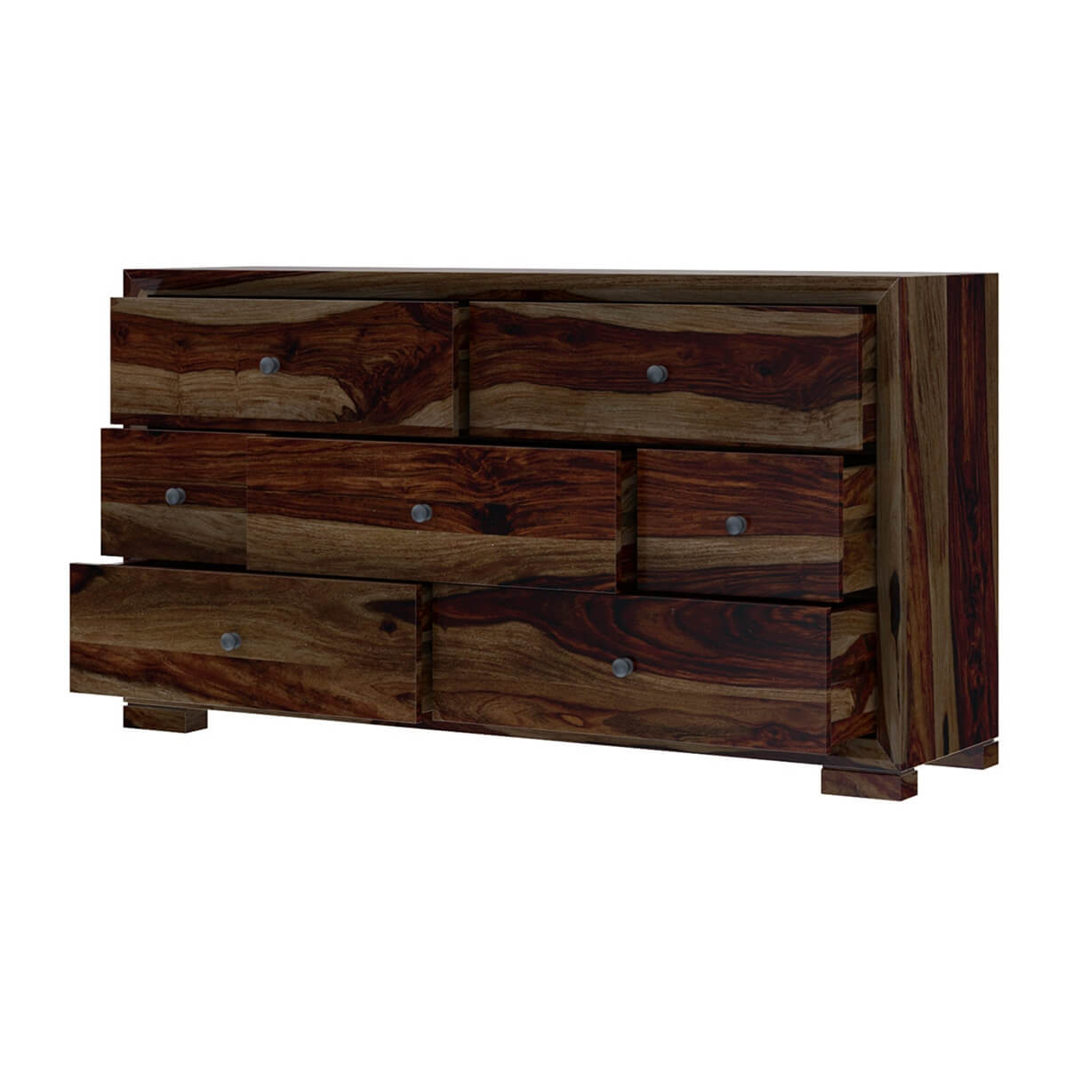 udsar solid wood dresser in medium espresso finish