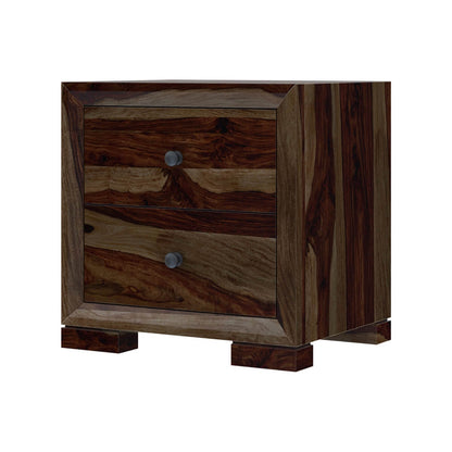 udsar solid wood bedside table in walnut finish