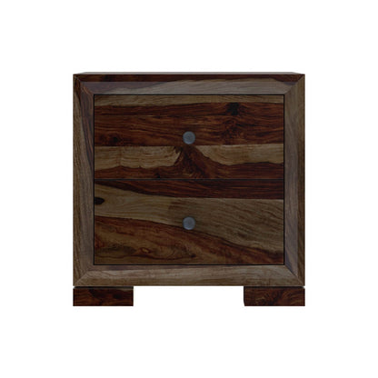 udsar solid wood bedside table in walnut finish