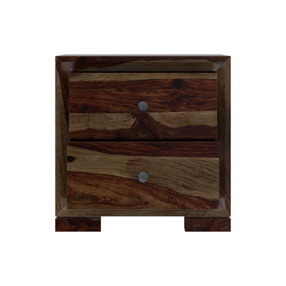udsar solid wood bedside table in walnut finish