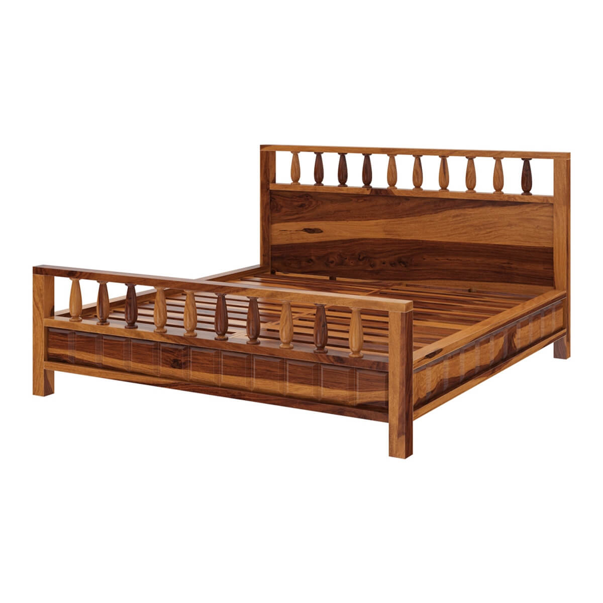 kharad solid wood bed in natural finish