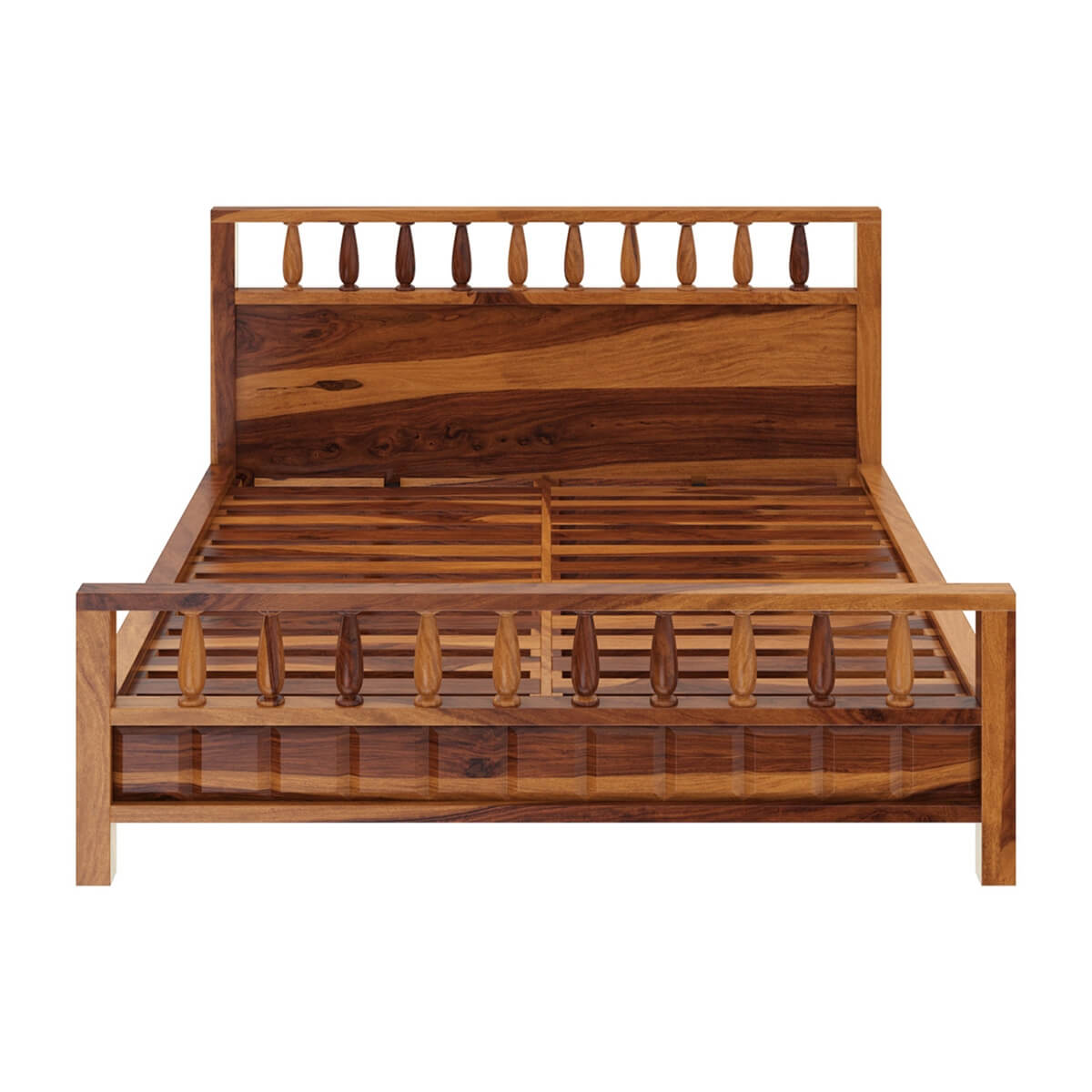 kharad solid wood bed in natural finish