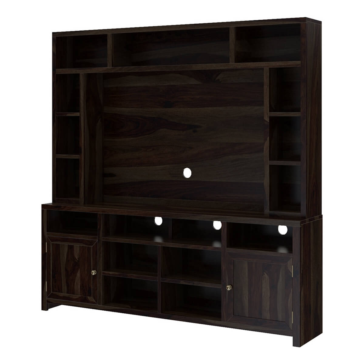 santa solid wood TV shelve in Walnut finish