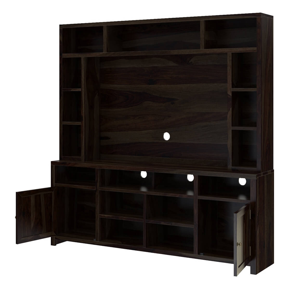 santa solid wood TV shelve in Walnut finish