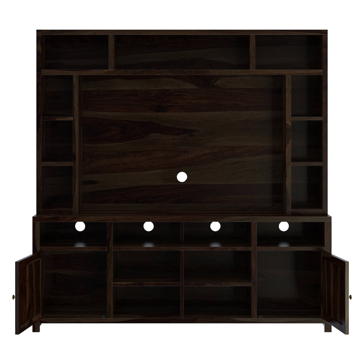 santa solid wood TV shelve in Walnut finish