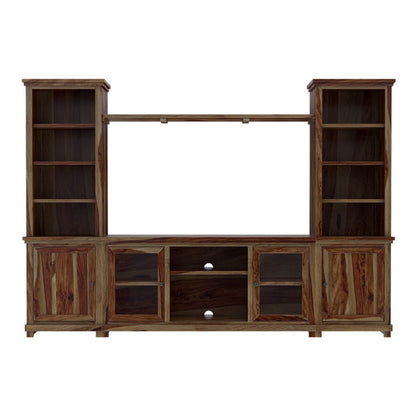 pager solid wood tv shelve in walnut finish