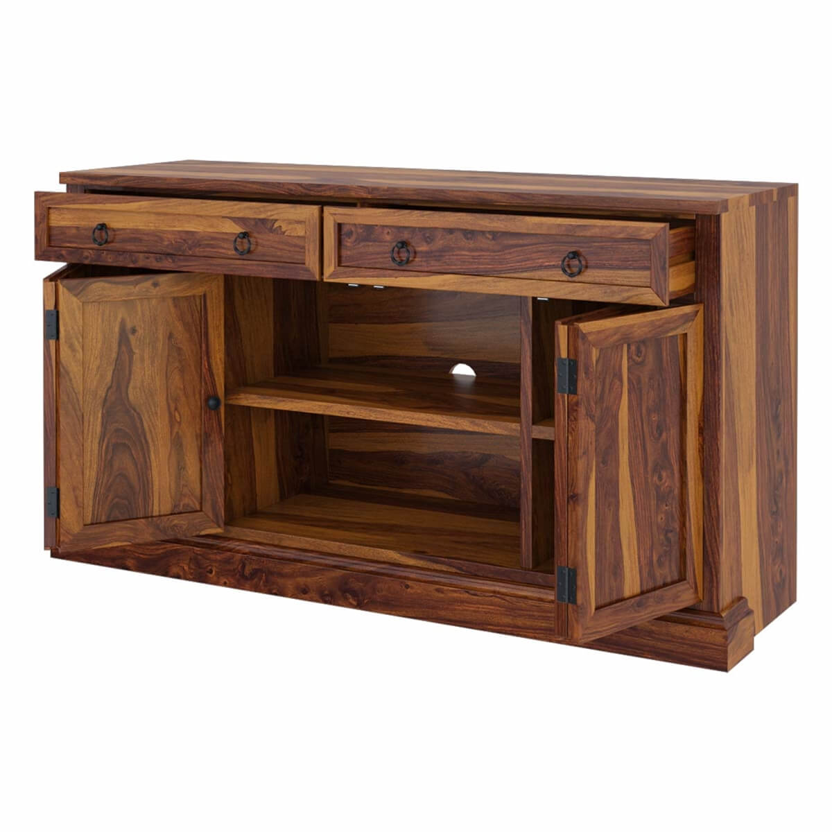Martino solid wood media shelve along with Bookcases