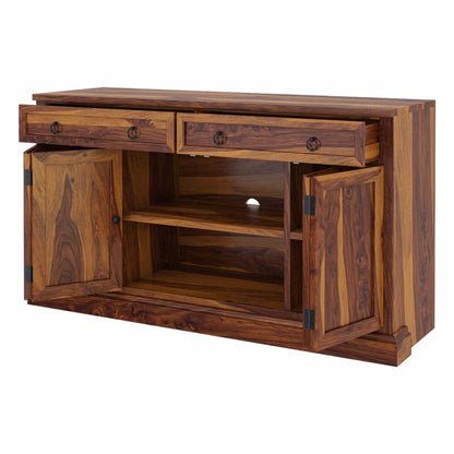 Martino solid wood media shelve along with Bookcases