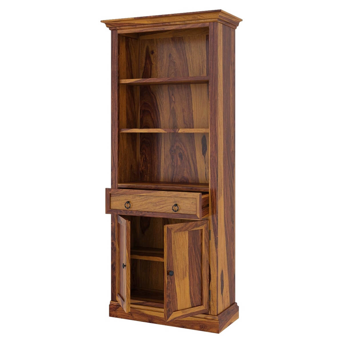 Martino solid wood media shelve along with Bookcases