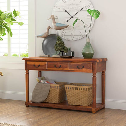Bolt solid wood console table