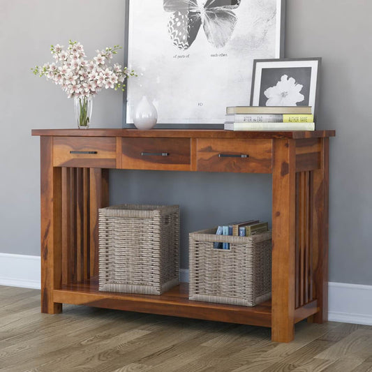 clover solid wood console table
