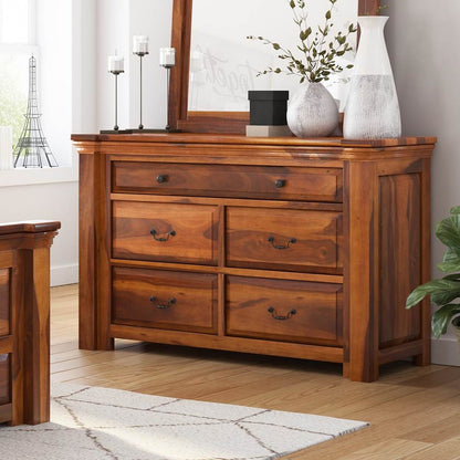 Flora solid wood dressing table in natural finish
