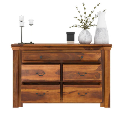 Flora solid wood dressing table in natural finish