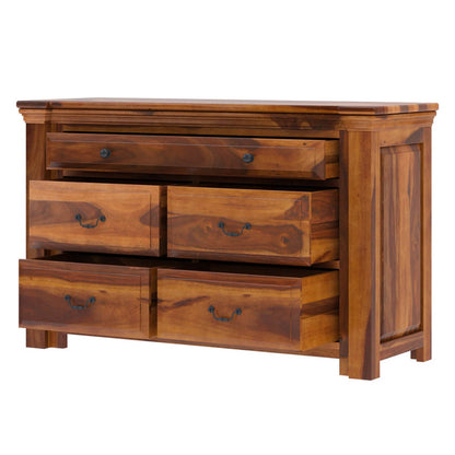 Flora solid wood dressing table in natural finish
