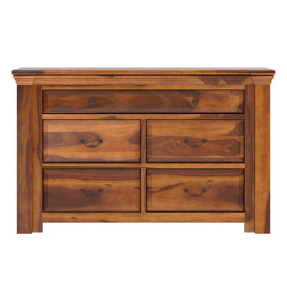 Flora solid wood dressing table in natural finish