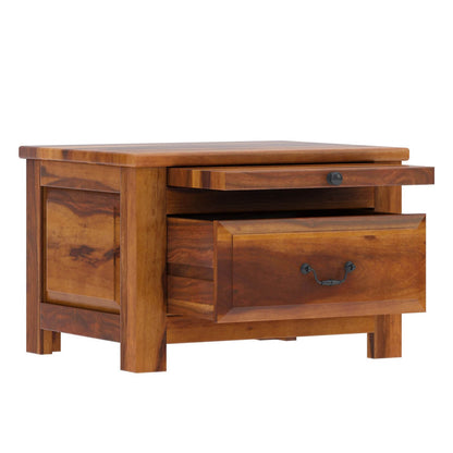 flora solid wood bedside table in natural finish