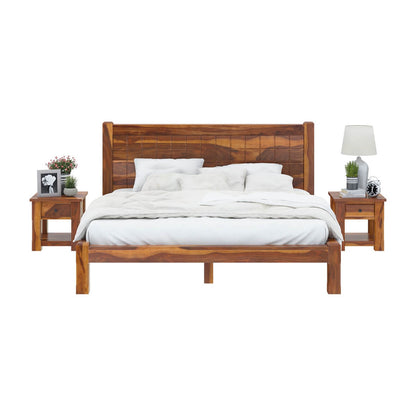 sango solid wood bed in natural finish