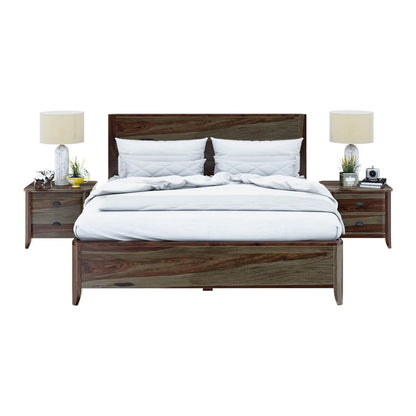 romeo solid wood bed in walnut finish