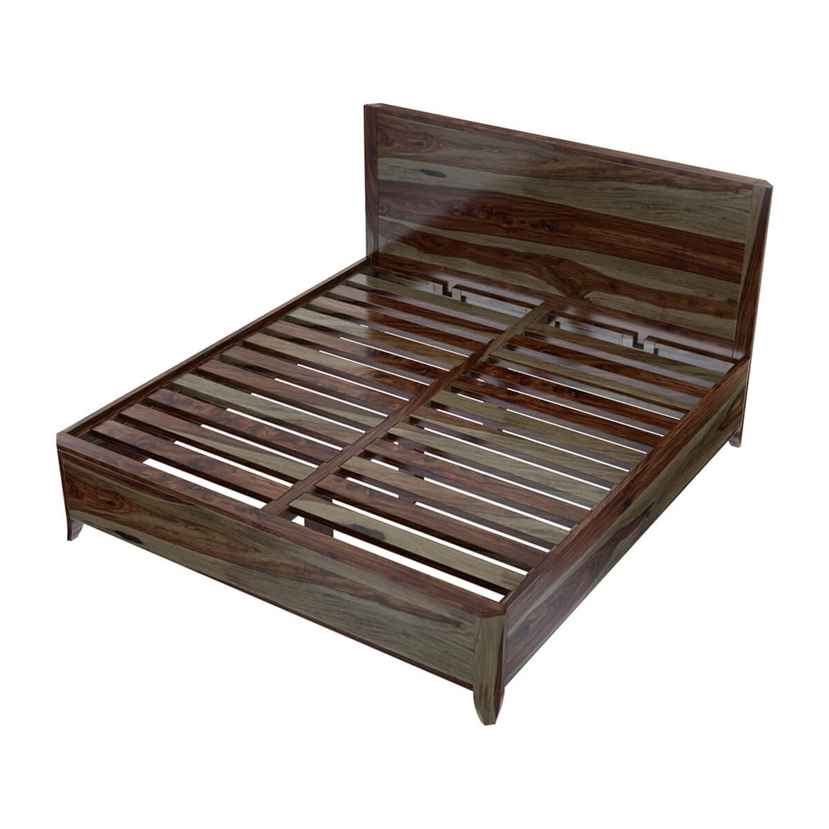 romeo solid wood bed in walnut finish