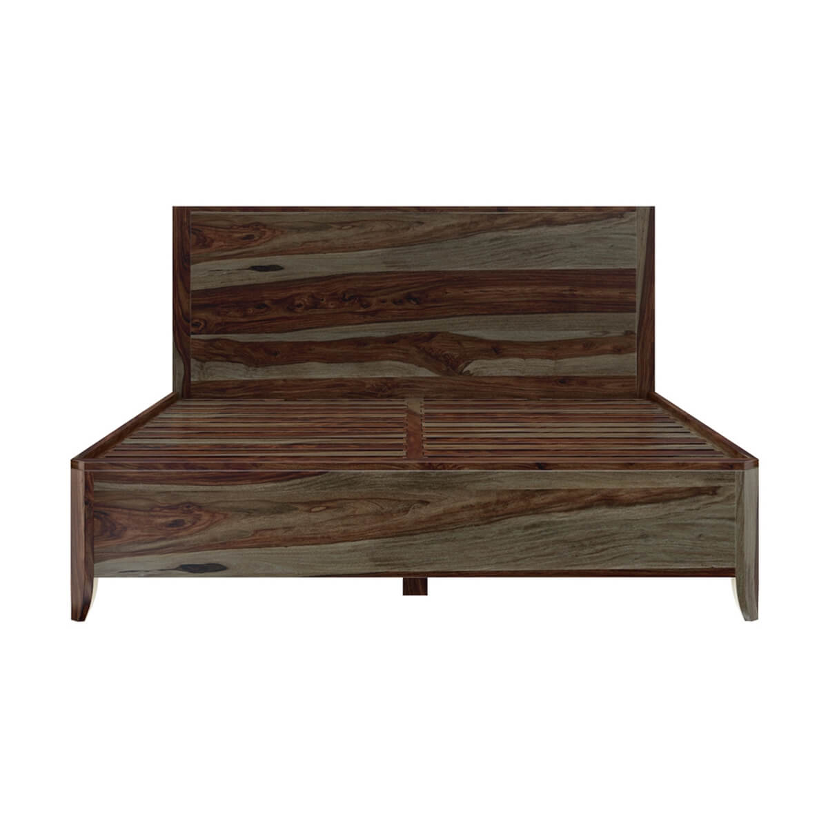 romeo solid wood bed in walnut finish