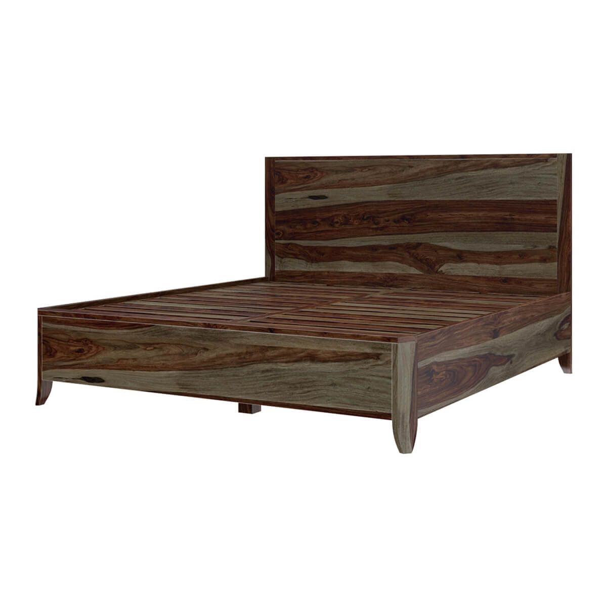 romeo solid wood bed in walnut finish