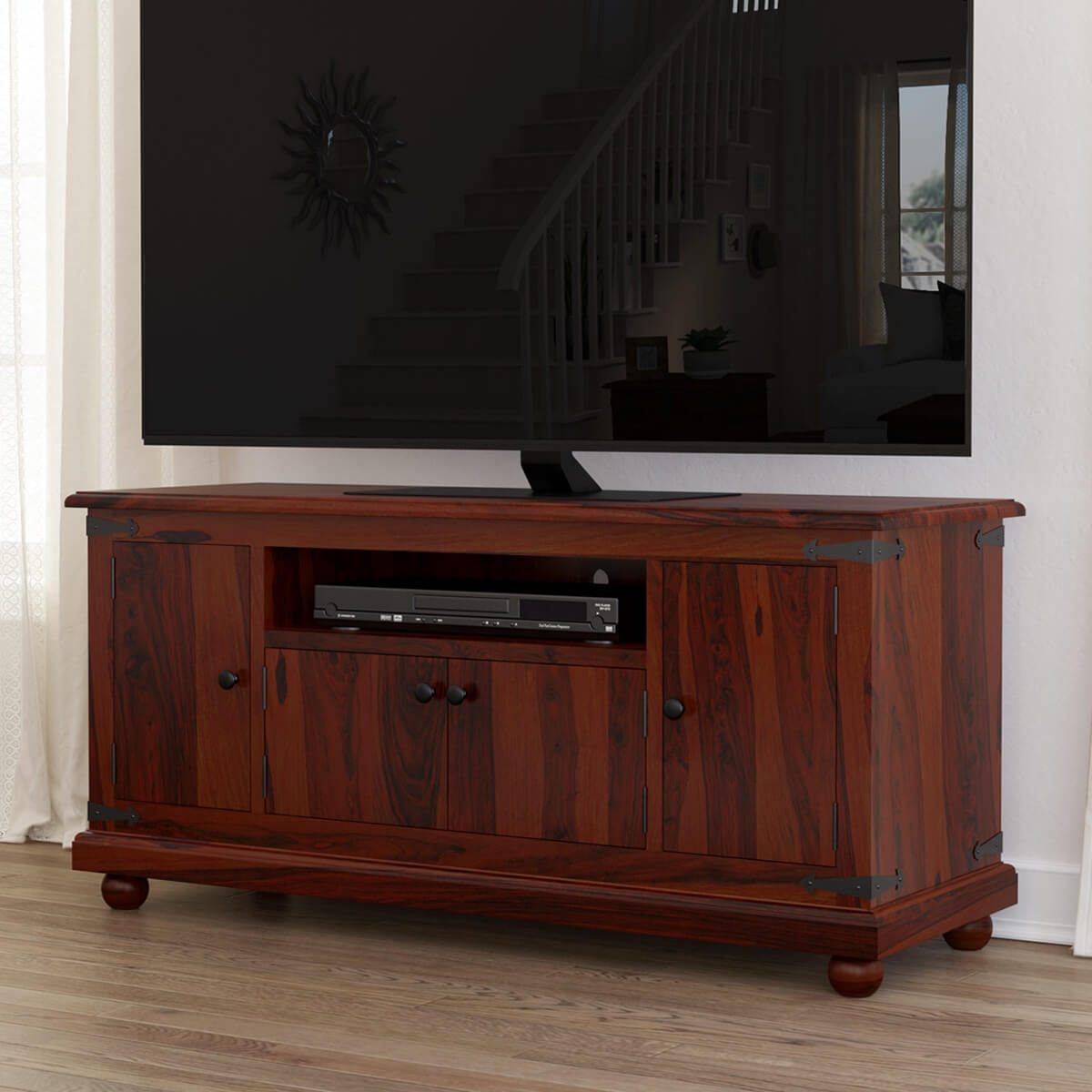 Matay solid wood TV unit in rosewood finish