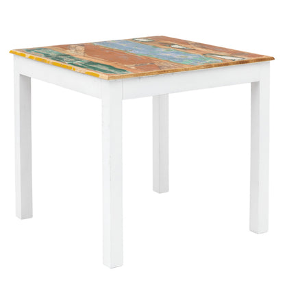 Abbey Solid Wood Dining Table In White, Rustic Finish