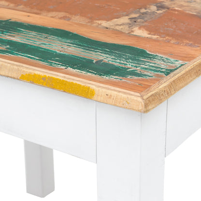 Abbey Solid Wood Dining Table In White, Rustic Finish