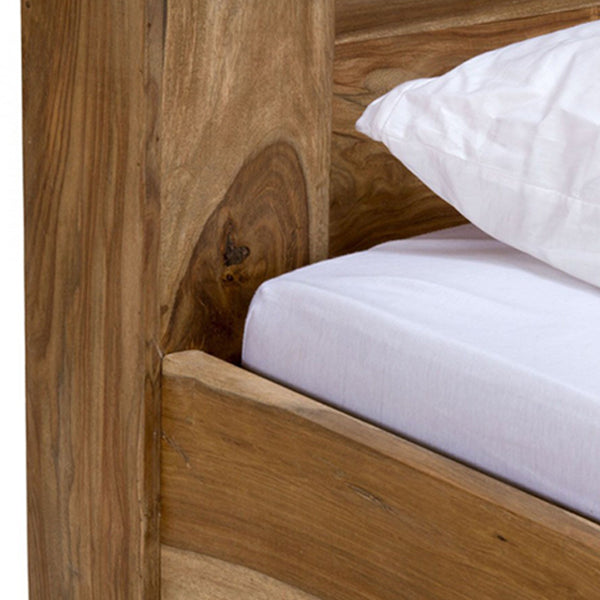 rio solid wood poster bed in natural finish