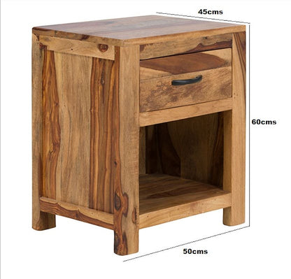 alankaar solid wood bedside table