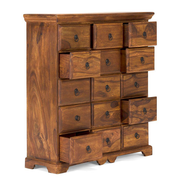 jakarta solid wood chest of drawer in natural finish