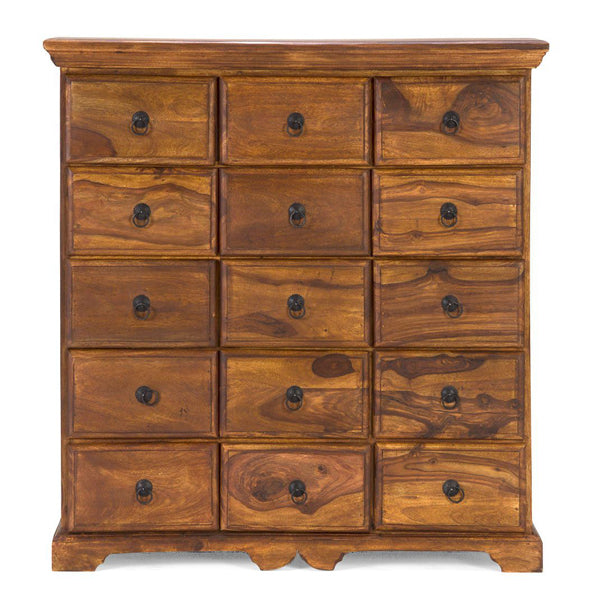 jakarta solid wood chest of drawer in natural finish