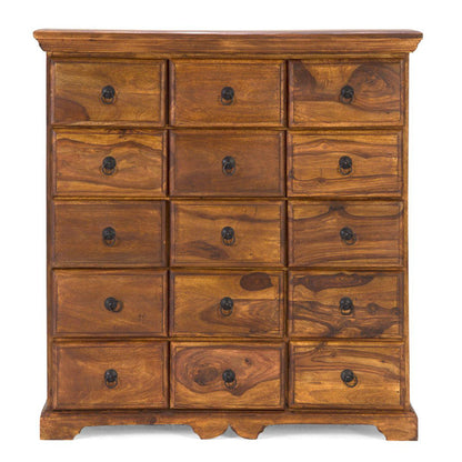 jakarta solid wood chest of drawer in natural finish