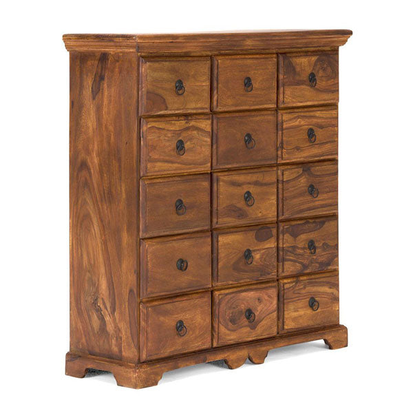 jakarta solid wood chest of drawer in natural finish