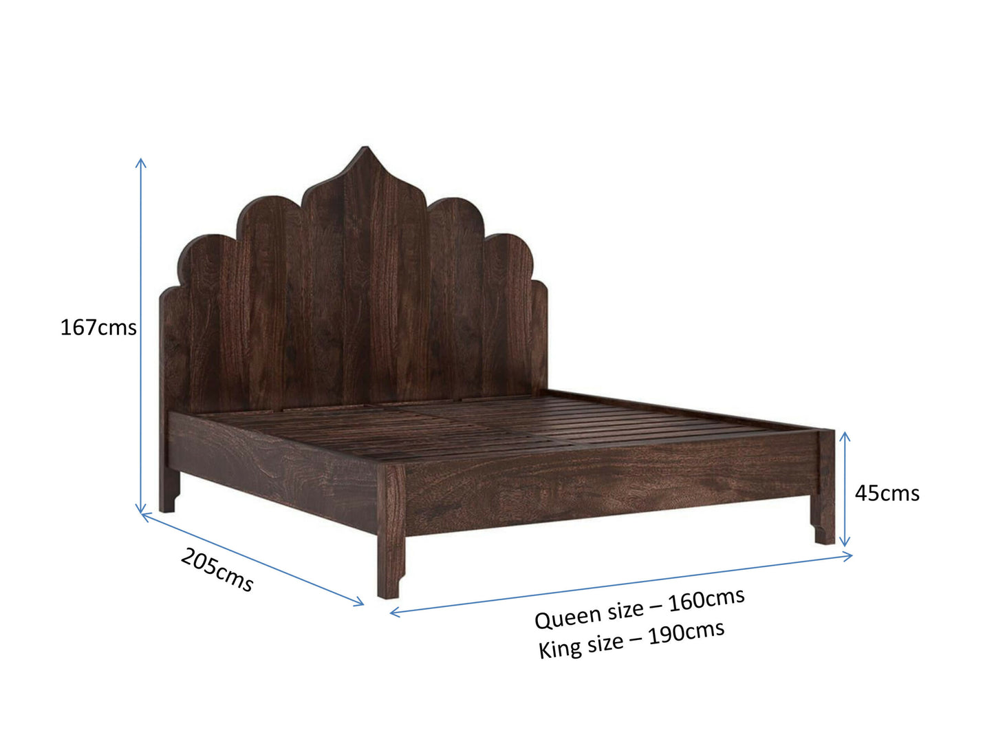 athena solid wood bed in espresso finish