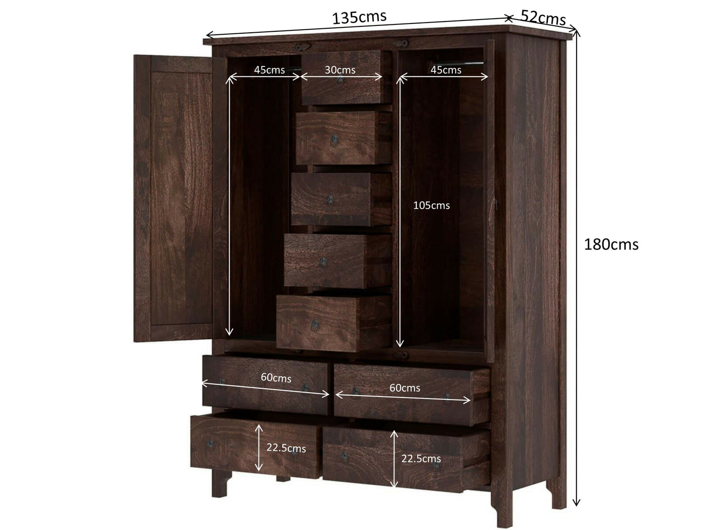 athena solid wood wardrobe