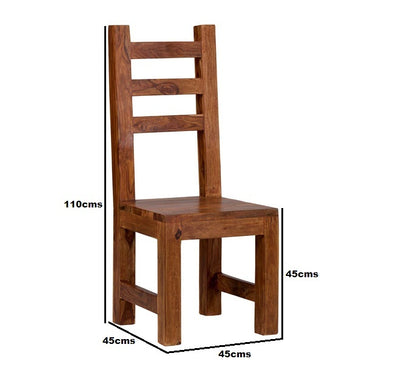 cubus solid wood dining chair in natural finish
