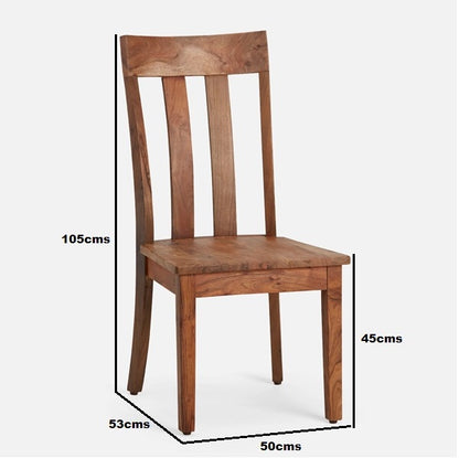 dogli solid wood dining chair in natural finish