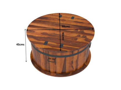 eiko solid wood coffee table in natural finish