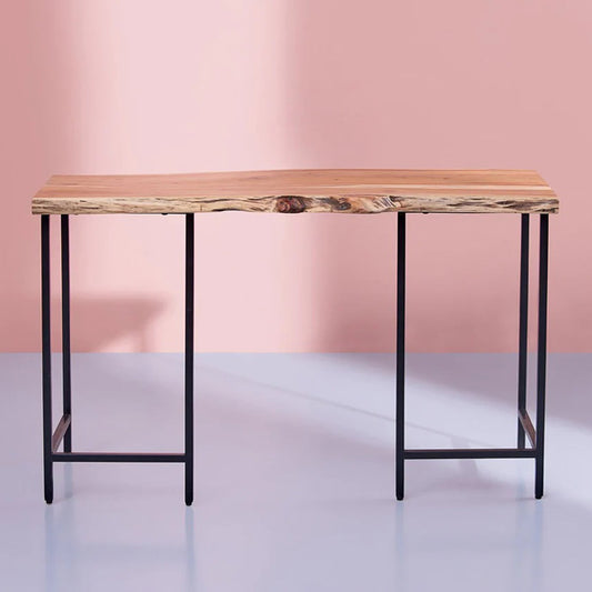livin solid wood and metal console table