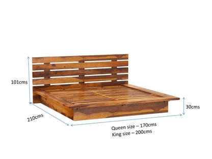 florentina solid wood platform bed in natural finish