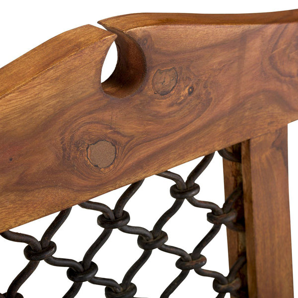 jali solid wood dining chair in natural finish