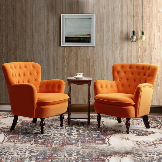 isabella accent chair in orange colour
