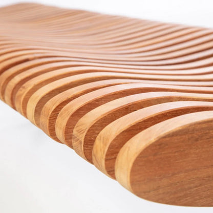 odu solid wood bench with metal legs