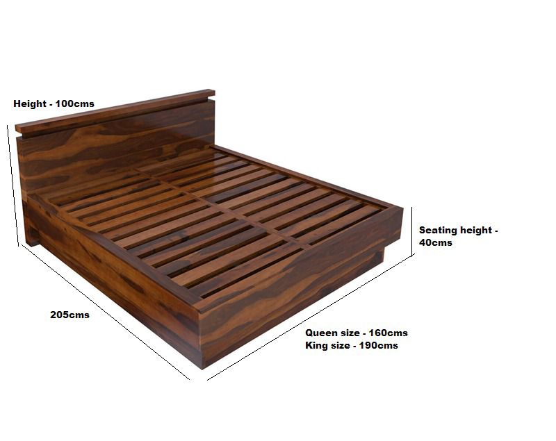 Roney solid wood bed in natural finish