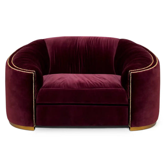 sans sofa in maroon