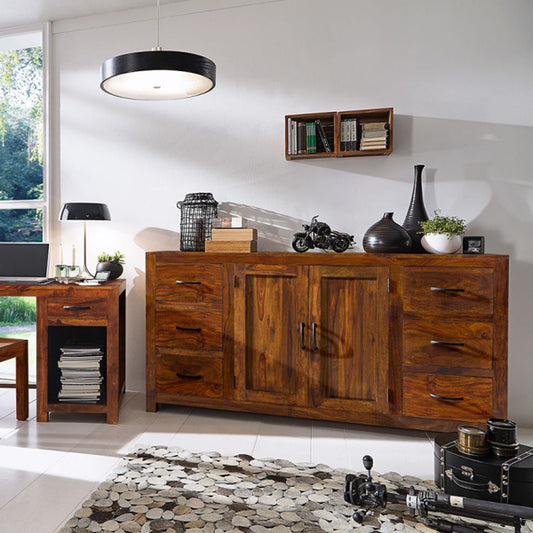 nikido solid wood sideboard in natural finish
