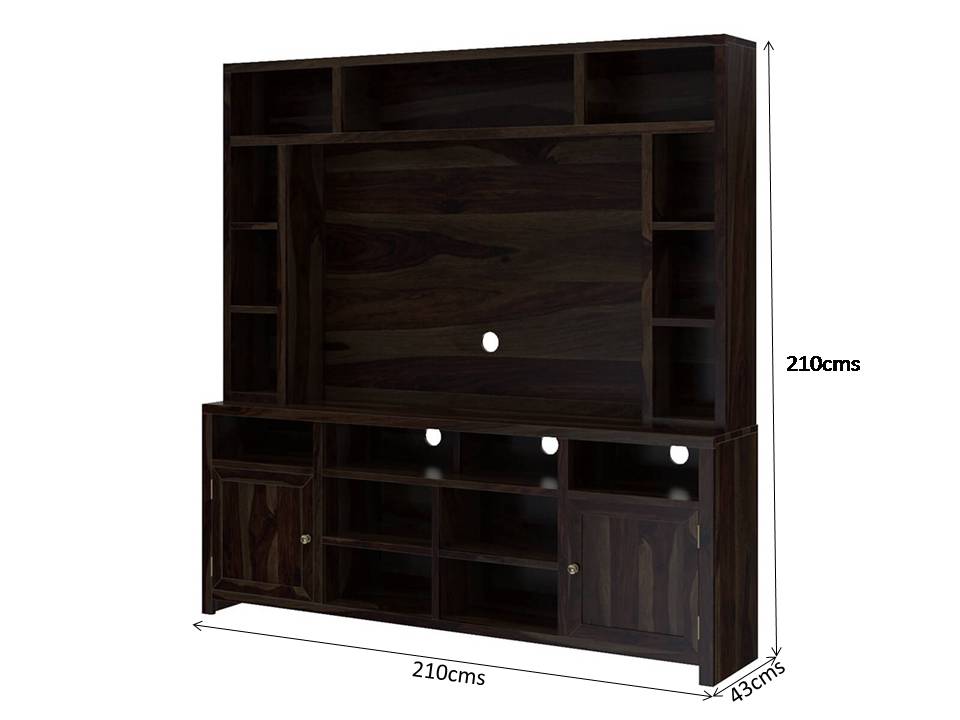 santa solid wood TV shelve in Walnut finish