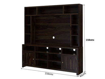 santa solid wood TV shelve in Walnut finish